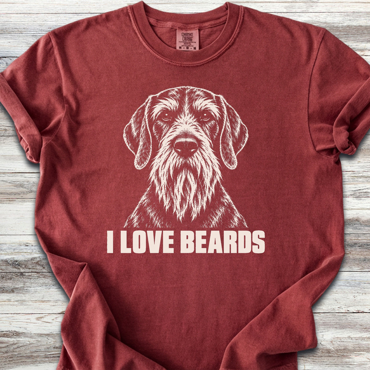 German Wirehaired Pointer I Love Beards - Brick