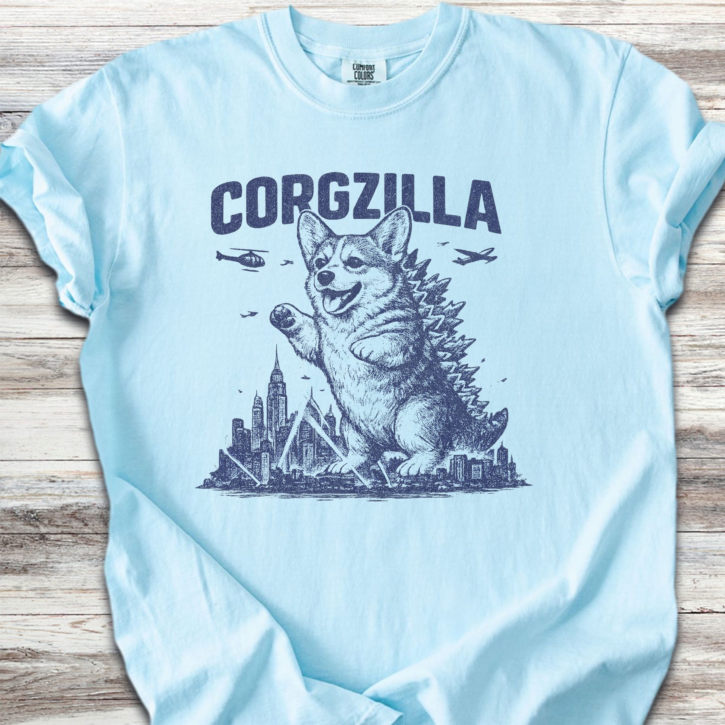 Corgi Corgzilla - Chambray