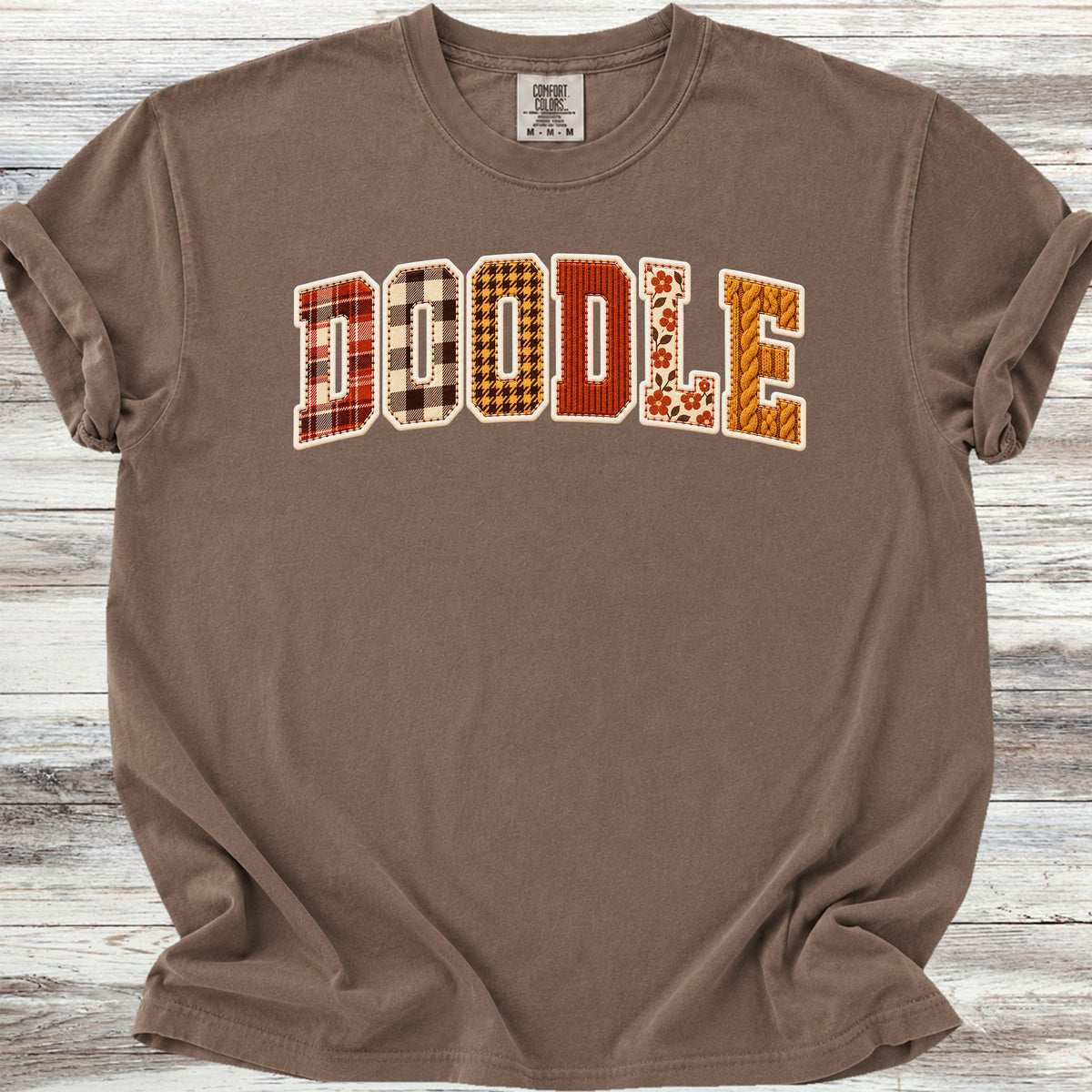 Doodle Fall Faux Patchwork - Espresso