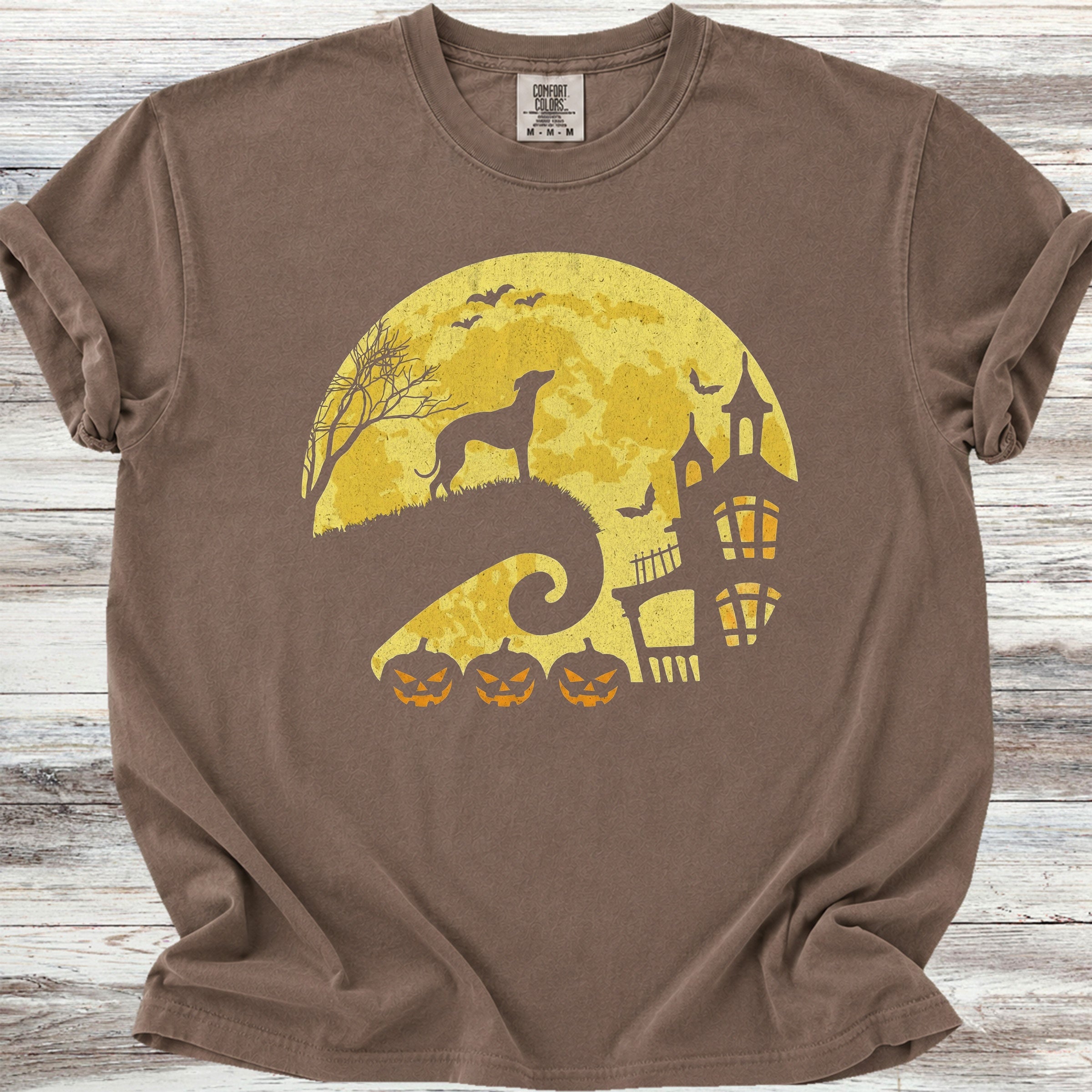Whippet Halloween Moon - Espresso