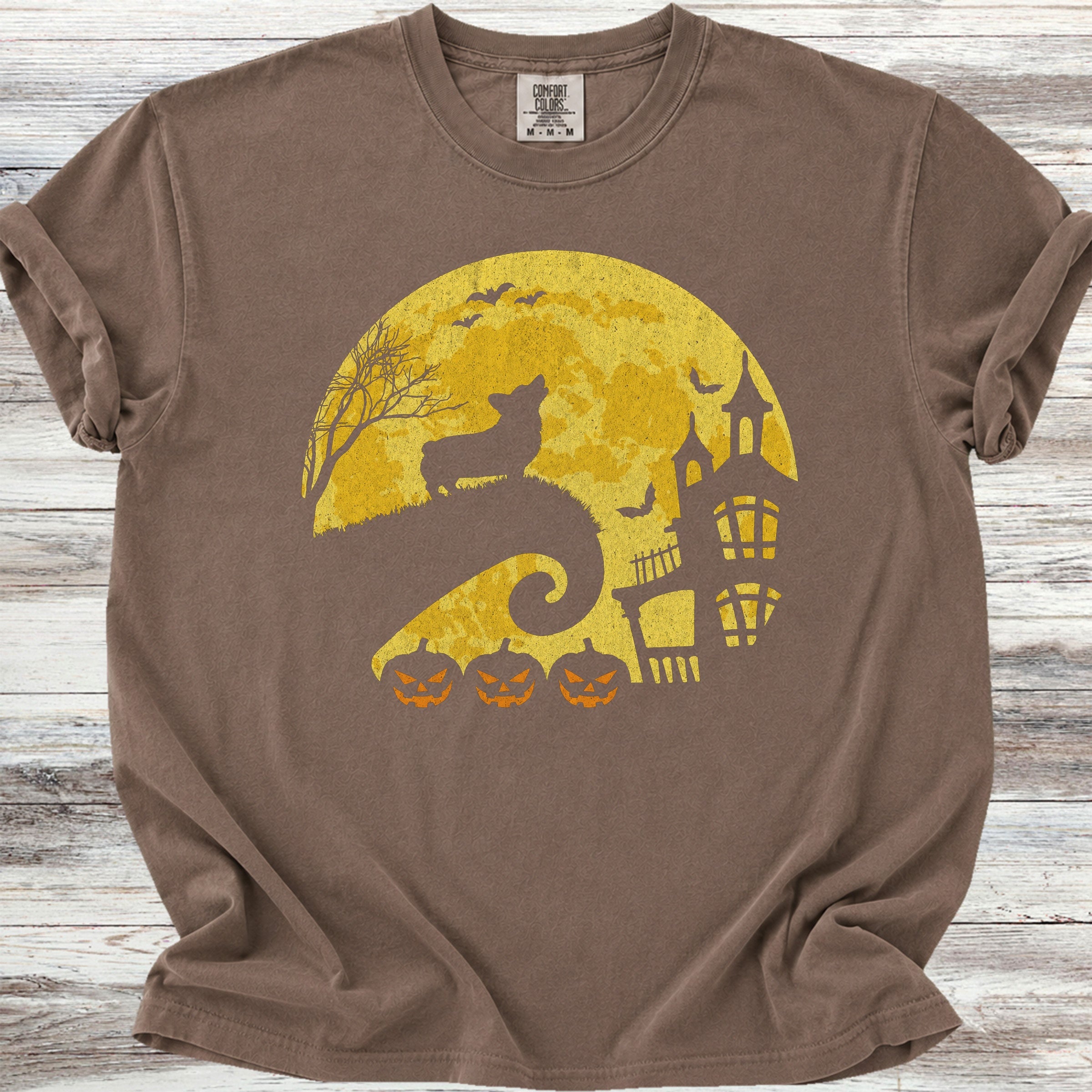 Corgi Halloween Moon - Espresso