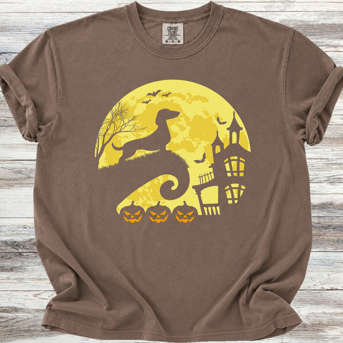 Dachshund Halloween Moon - Espresso