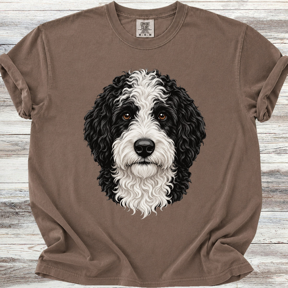 Sheepadoodle Studio Portrait - Espresso
