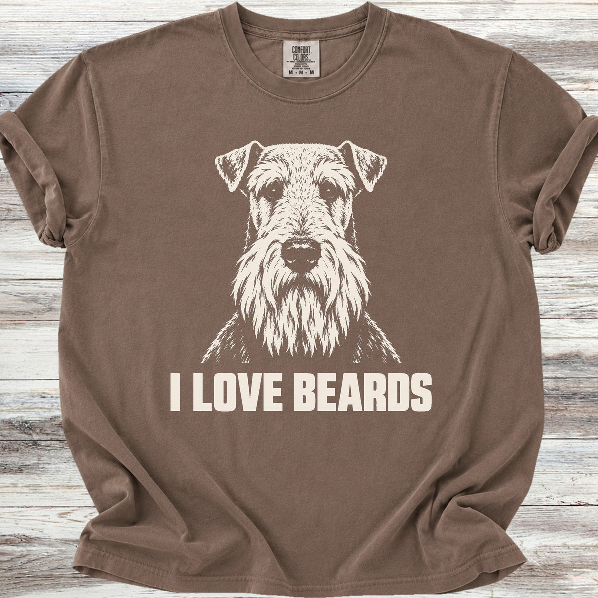 Airedale I Love Beards - Espresso