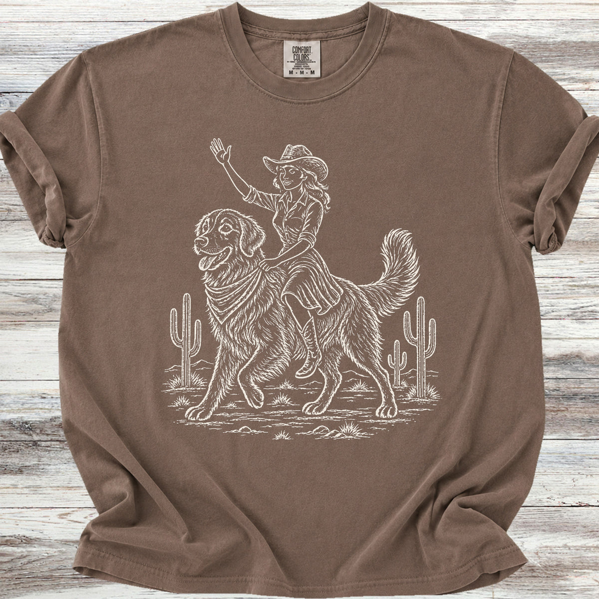 Golden Retriever Cowgirl - Espresso