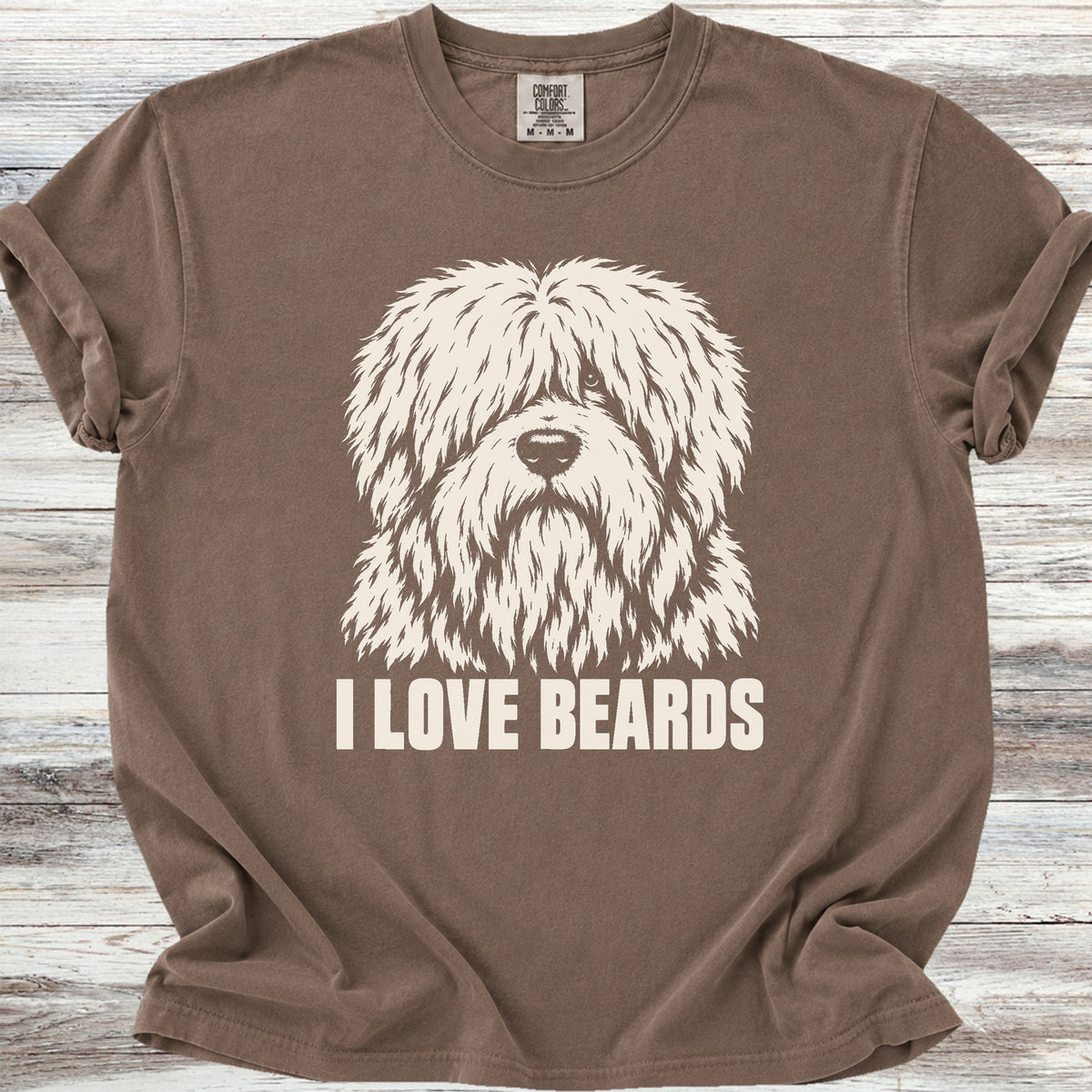 Old English Sheepdog I Love Beards - Espresso