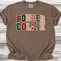 Border Collie Holiday Faux Patchwork - Espresso