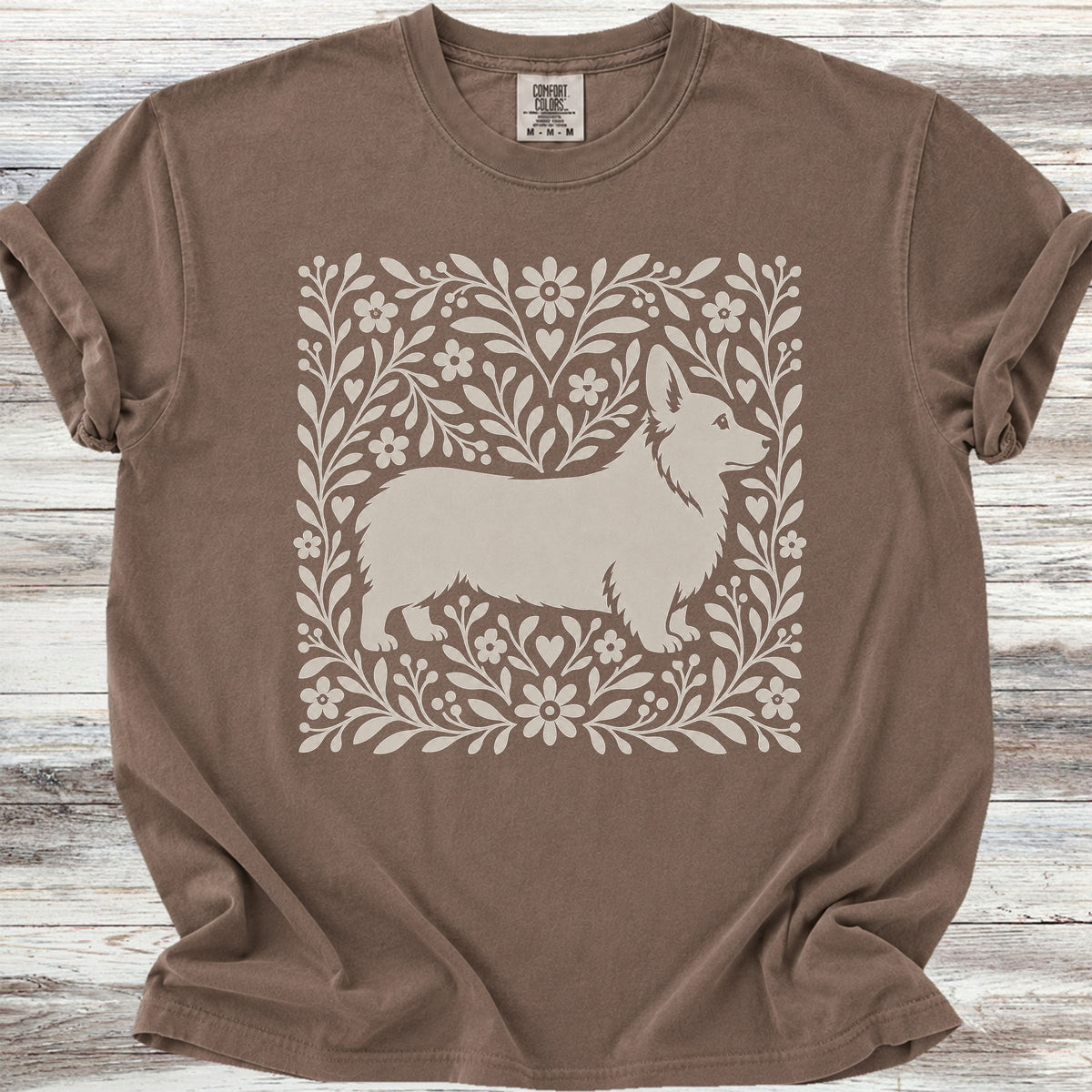 Corgi Linocut - Espresso