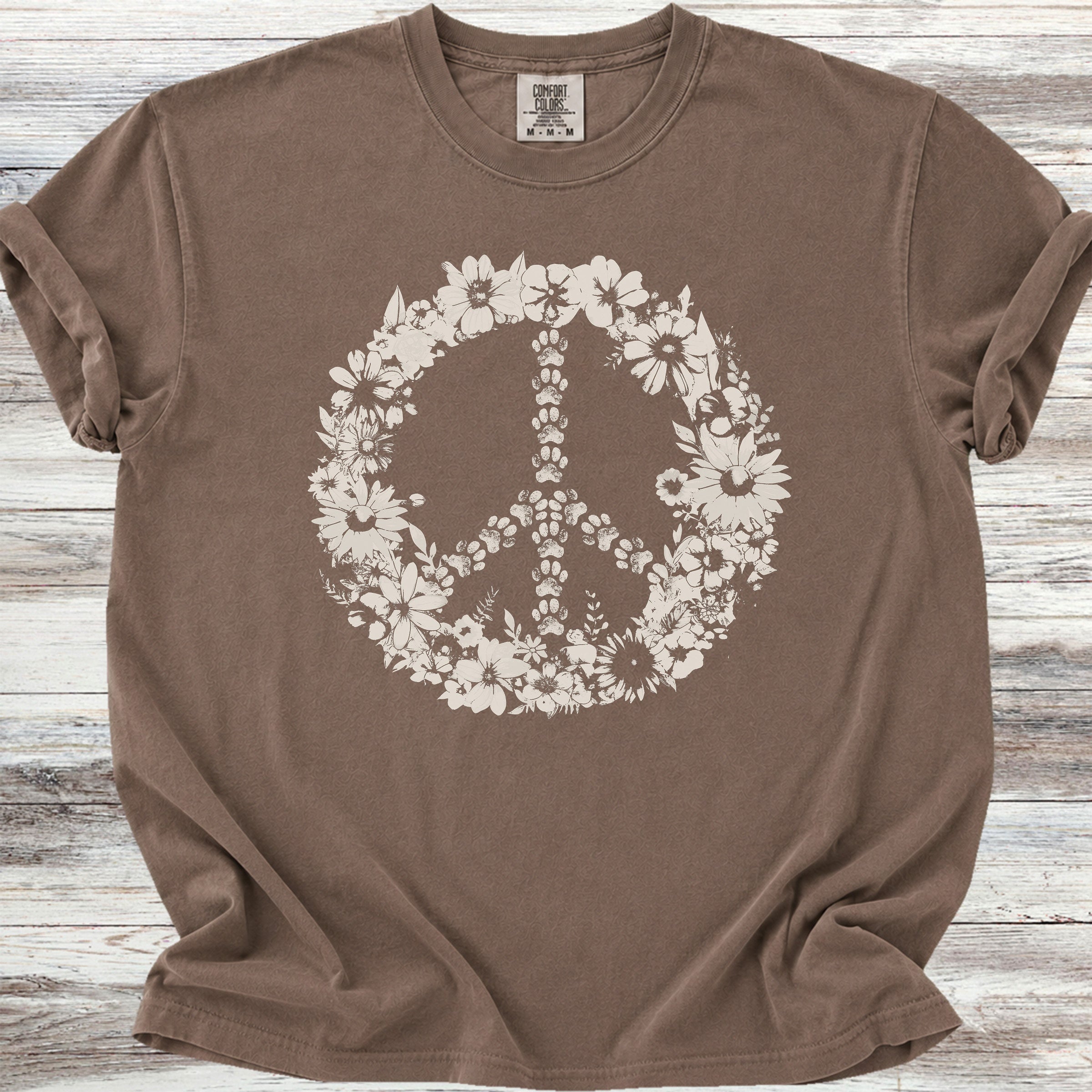 Vintage Floral Peace - Espresso