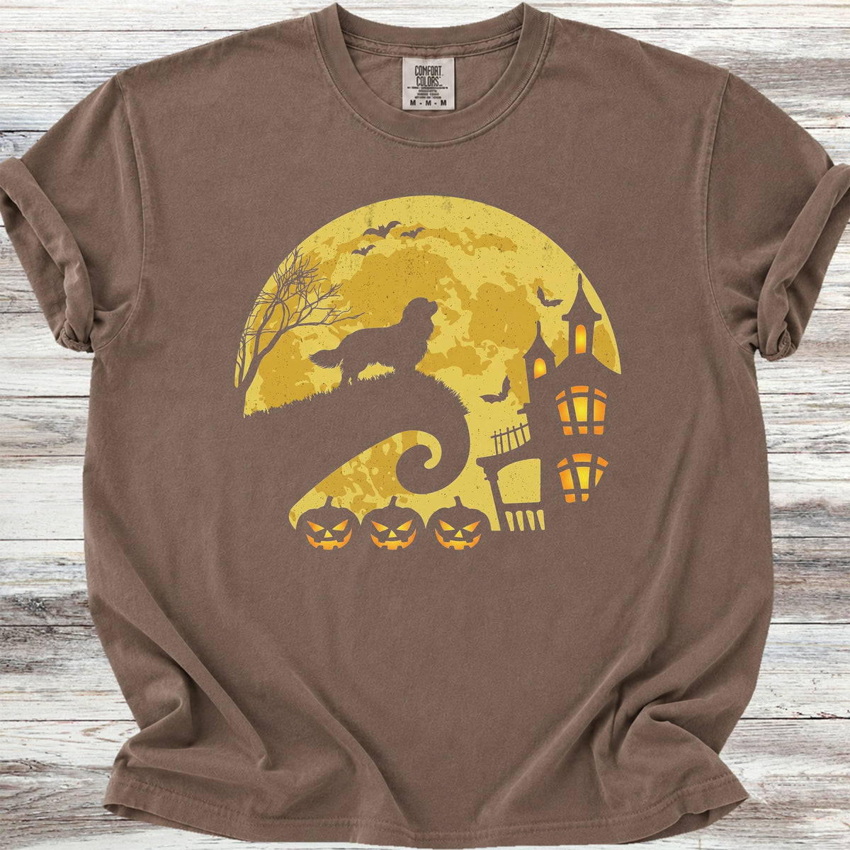 Cavalier King Charles Spaniel Halloween Moon - Espresso