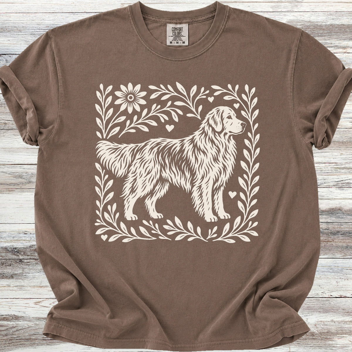 Golden Retriever Linocut - Espresso