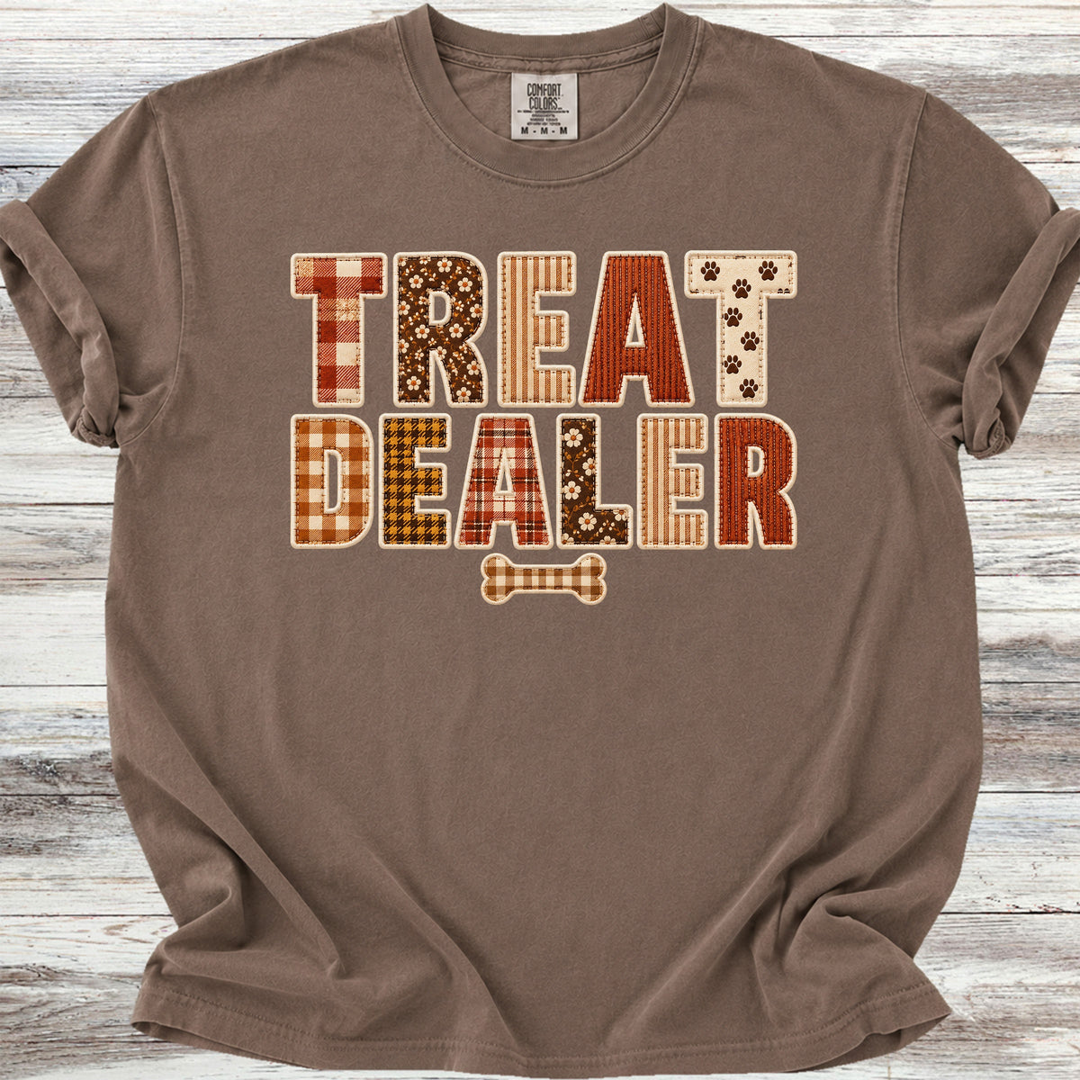 Treat Dealer Fall Faux Patchwork - Espresso