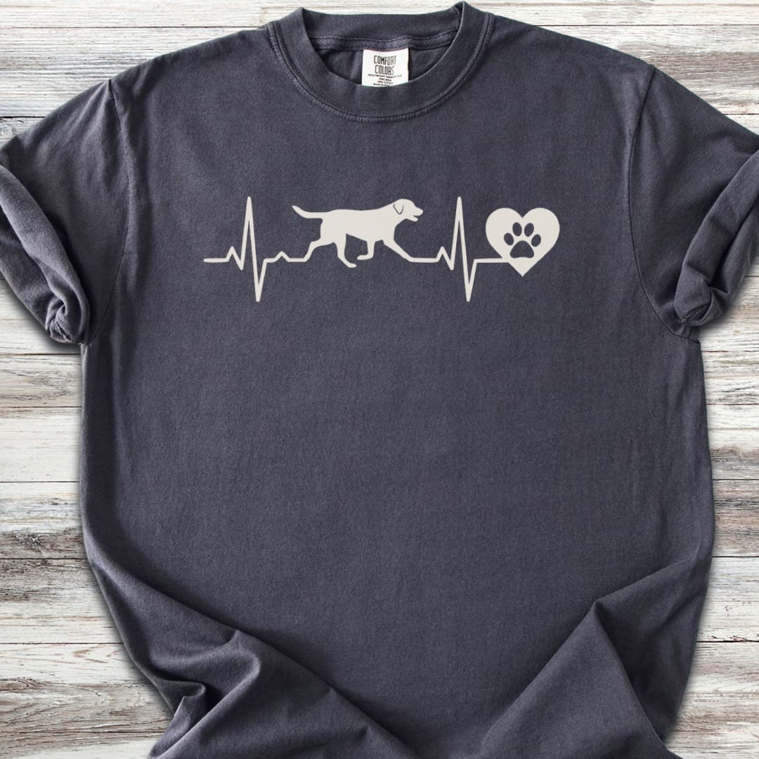Labrador Retriever Heartbeat T-Shirt - Graphite