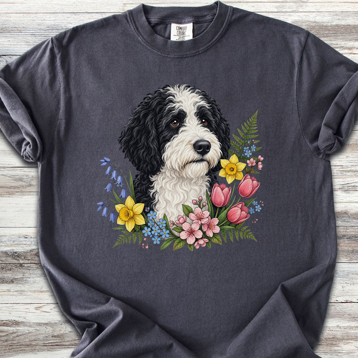 Sheepadoodle Spring Portrait - Graphite