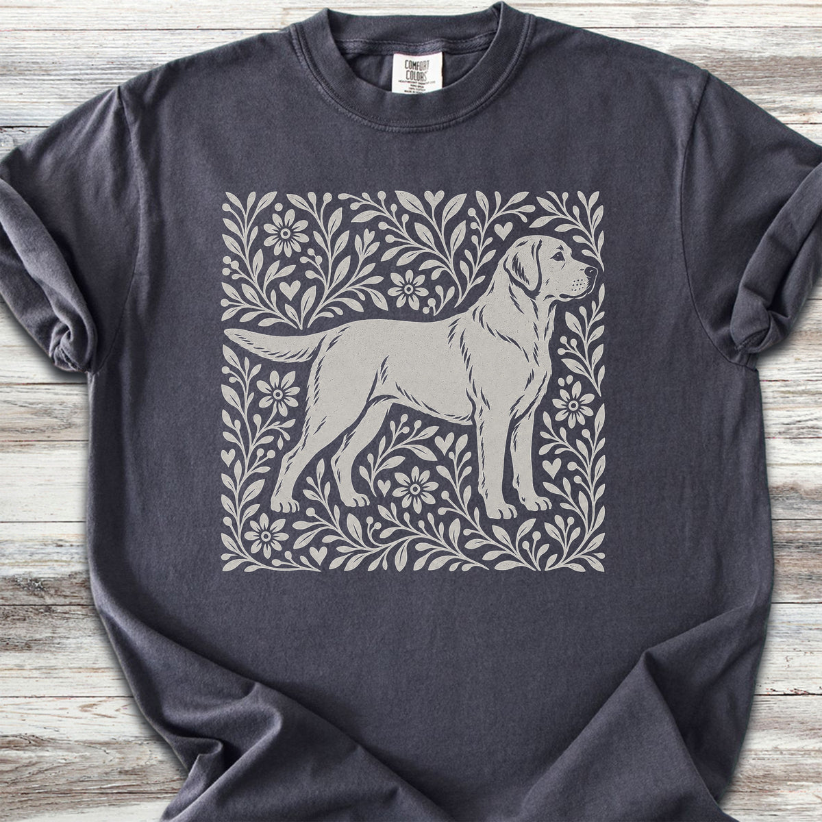 Labrador Retriever Yellow Linocut - Graphite