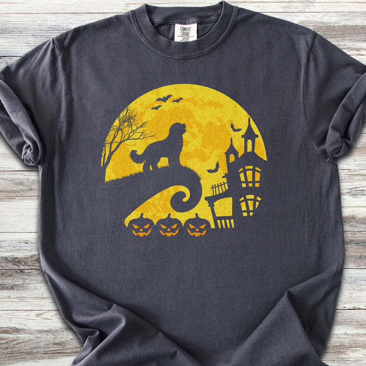 Bernedoodle Halloween Moon - Graphite
