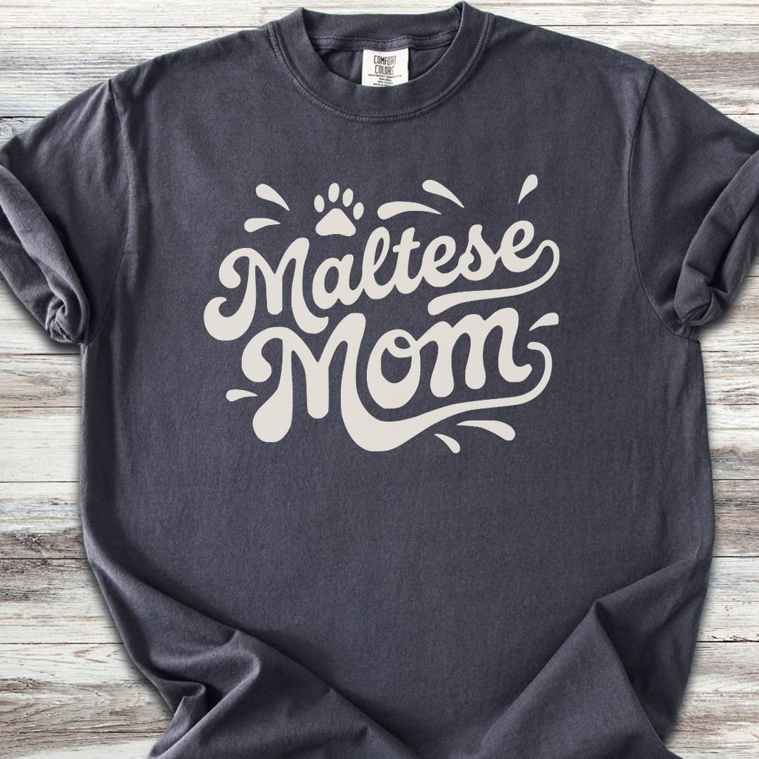 Maltese Groovy Mom - Graphite