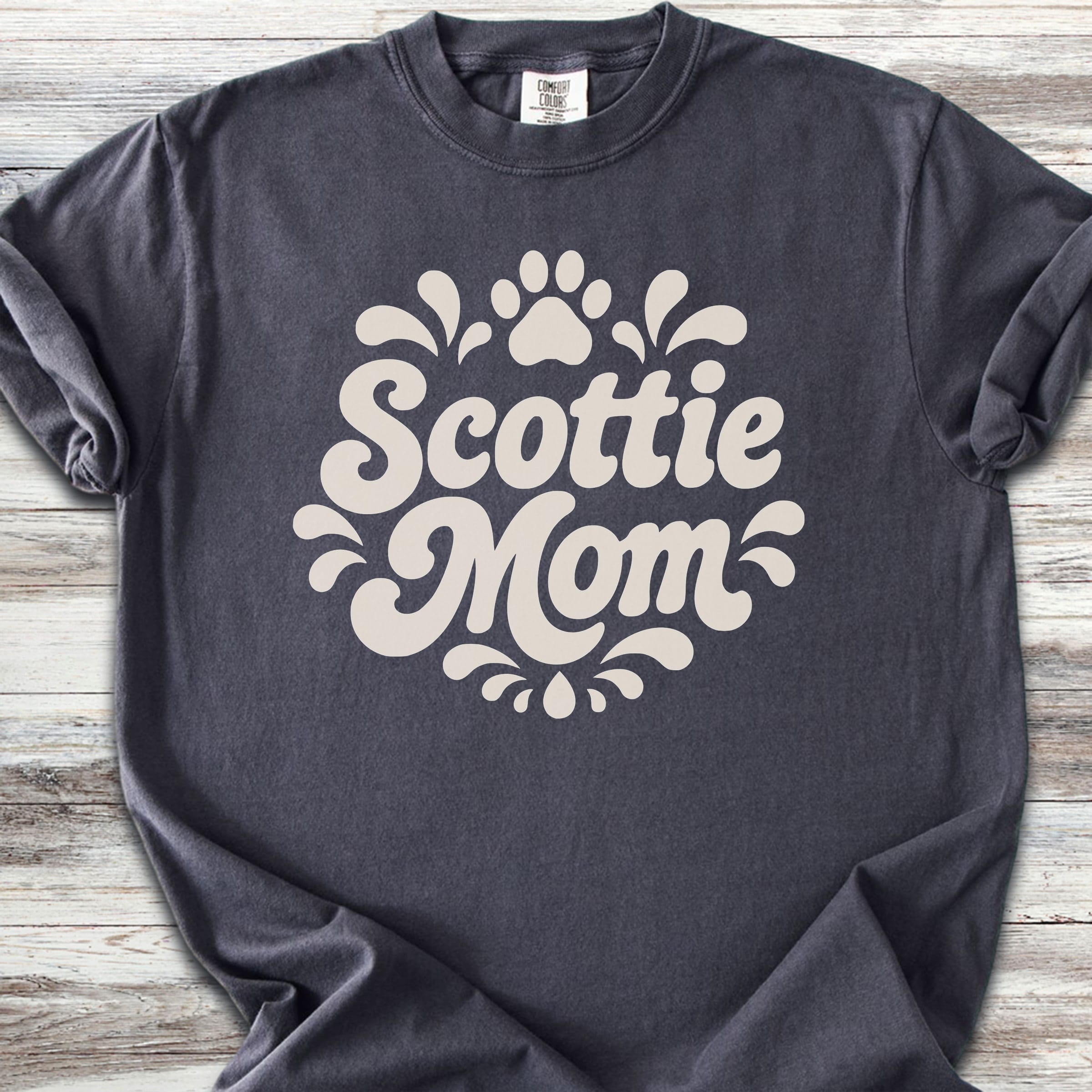 Scottish Terrier Groovy Mom - Graphite