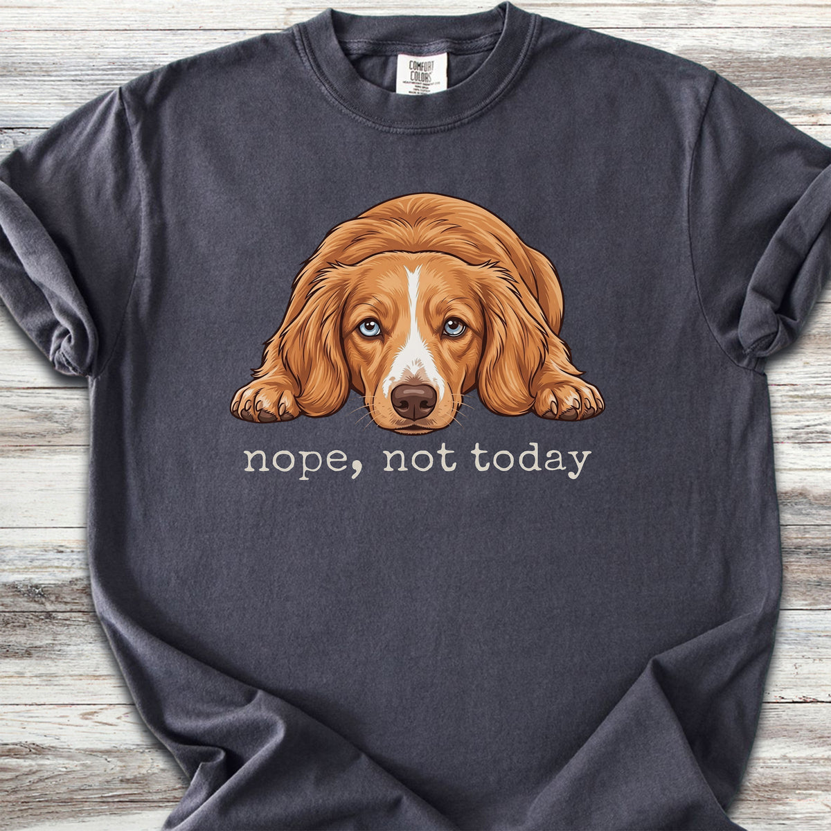 Dachshund Long Hair Red Piebald Nope - Graphite