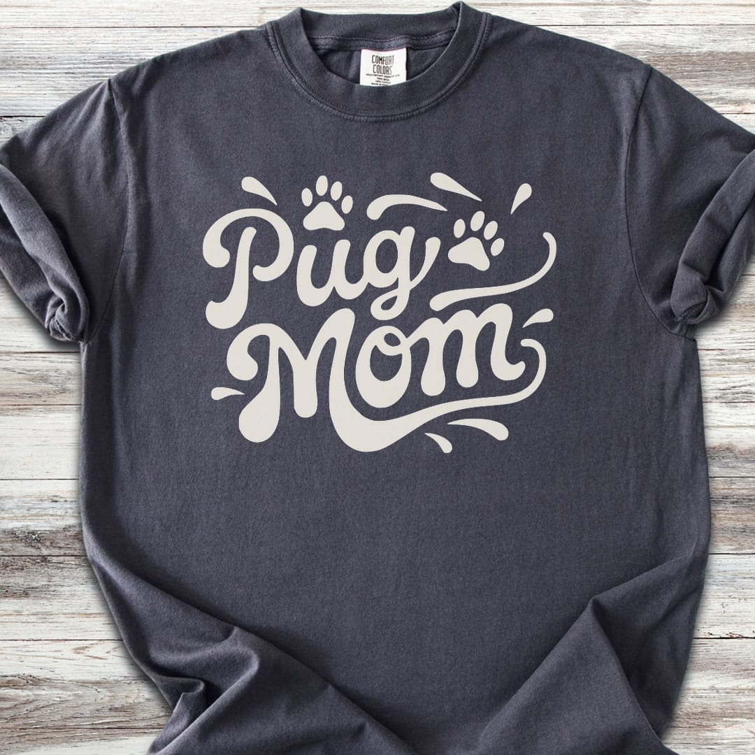 Pug Groovy Mom - Graphite