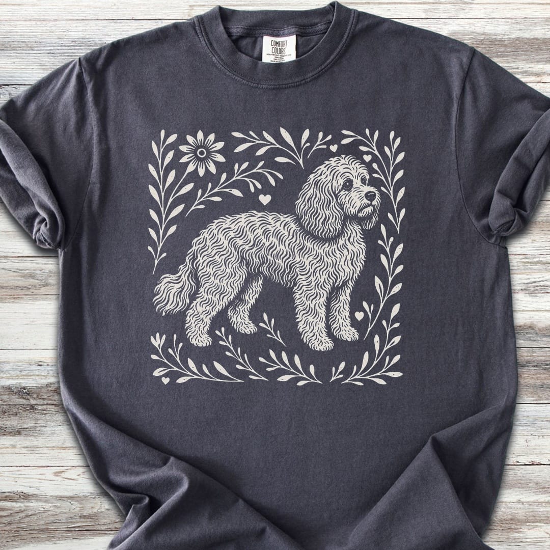 Cockapoo Linocut - Graphite