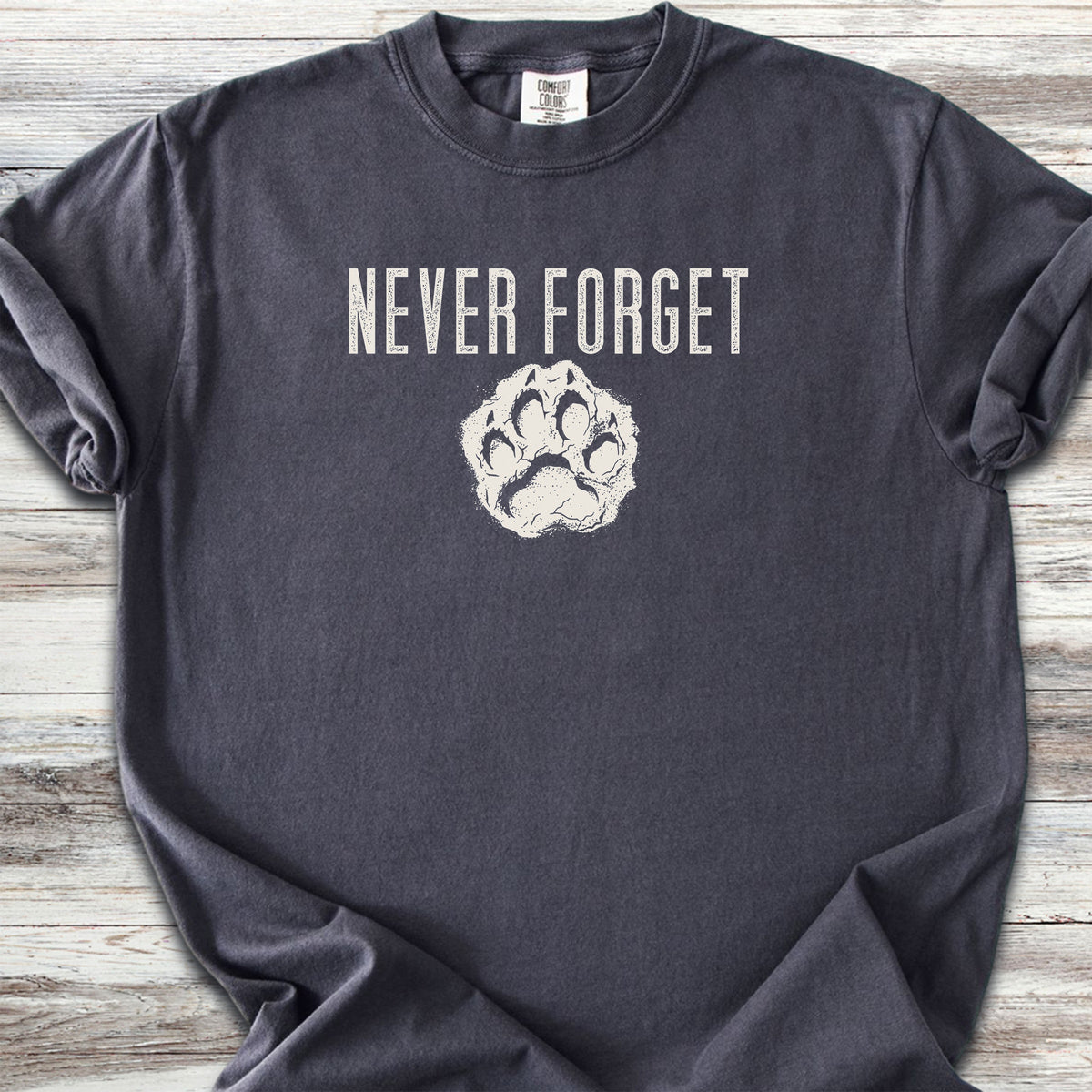 Never Forget Pawprint - Graphite