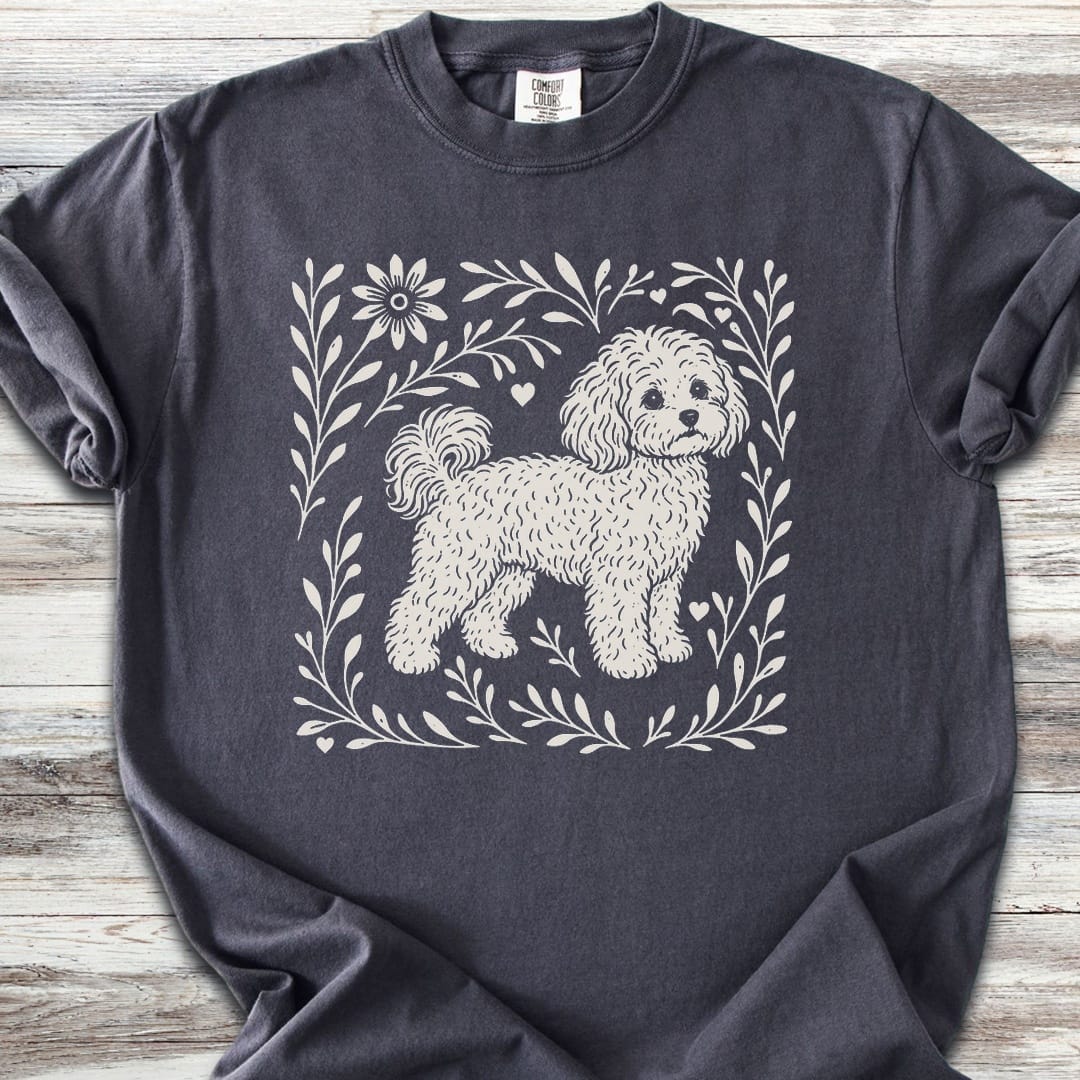 Maltipoo Linocut - Graphite
