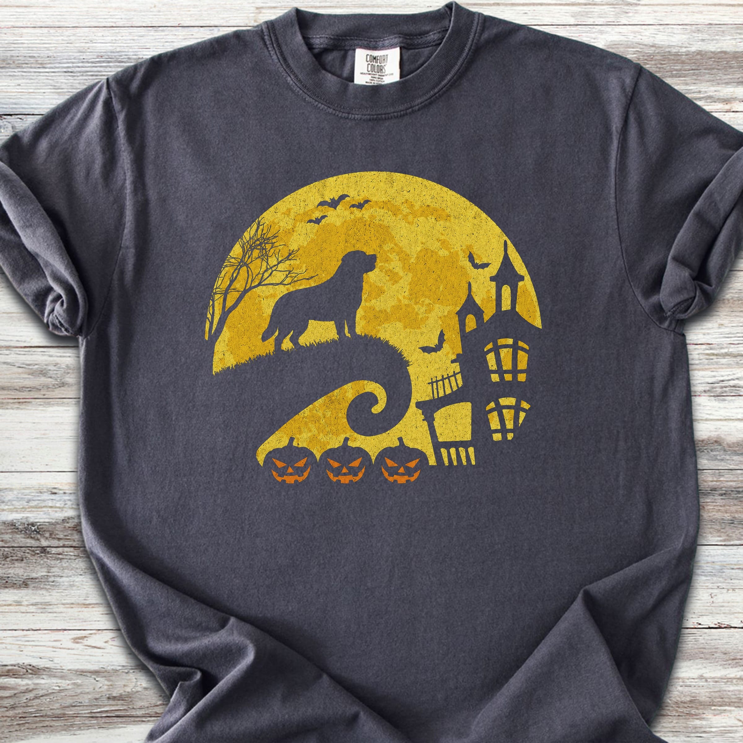 Swiss Mountain Dog Halloween Moon - Graphite