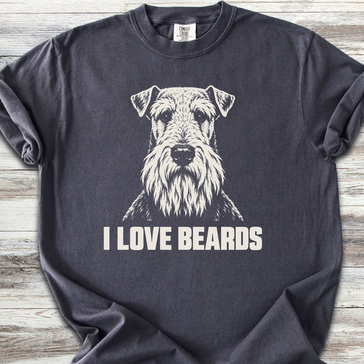 Airedale I Love Beards - Graphite