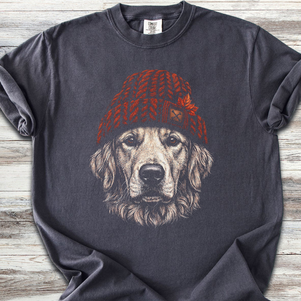 Golden Retriever Maple Beanie - Graphite