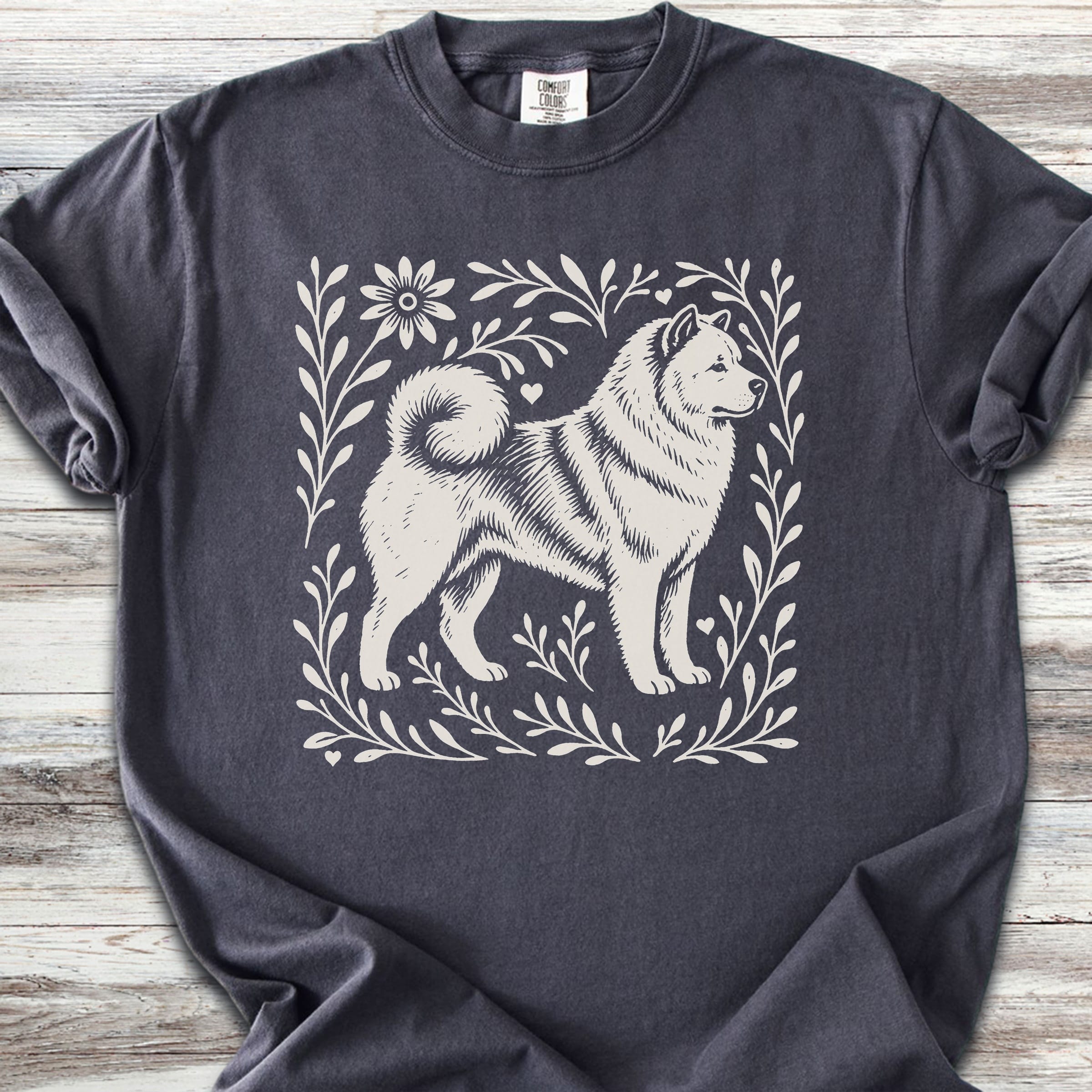 Akita Linocut - Graphite