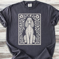 Poodle Light Folk Art Floral - Graphite