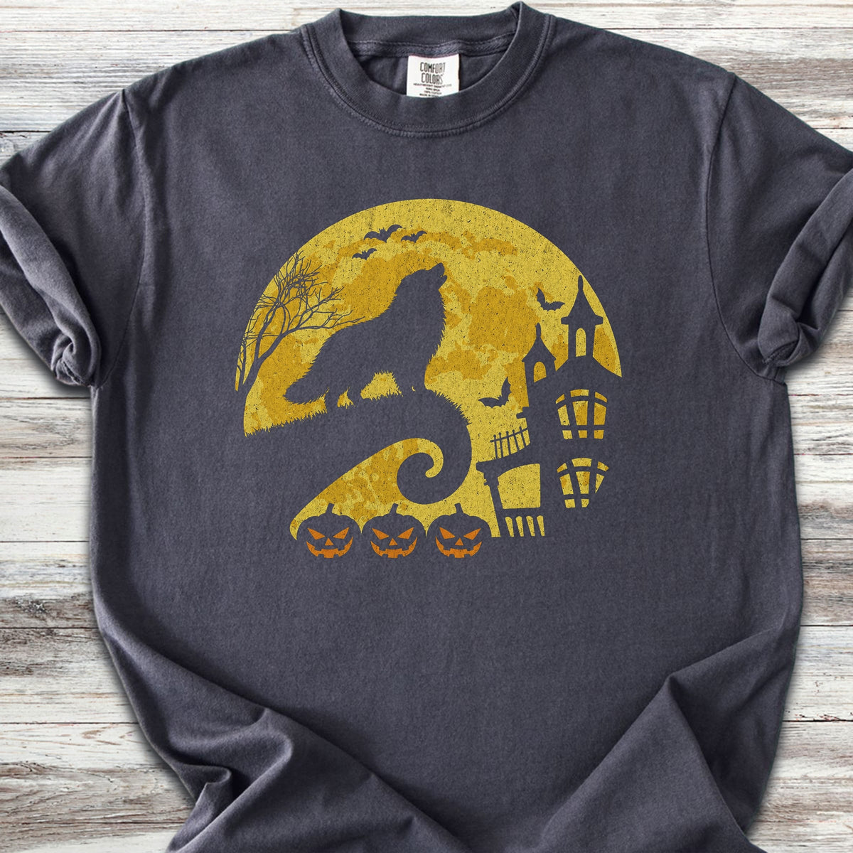 Great Pyrenees Halloween Moon - Graphite