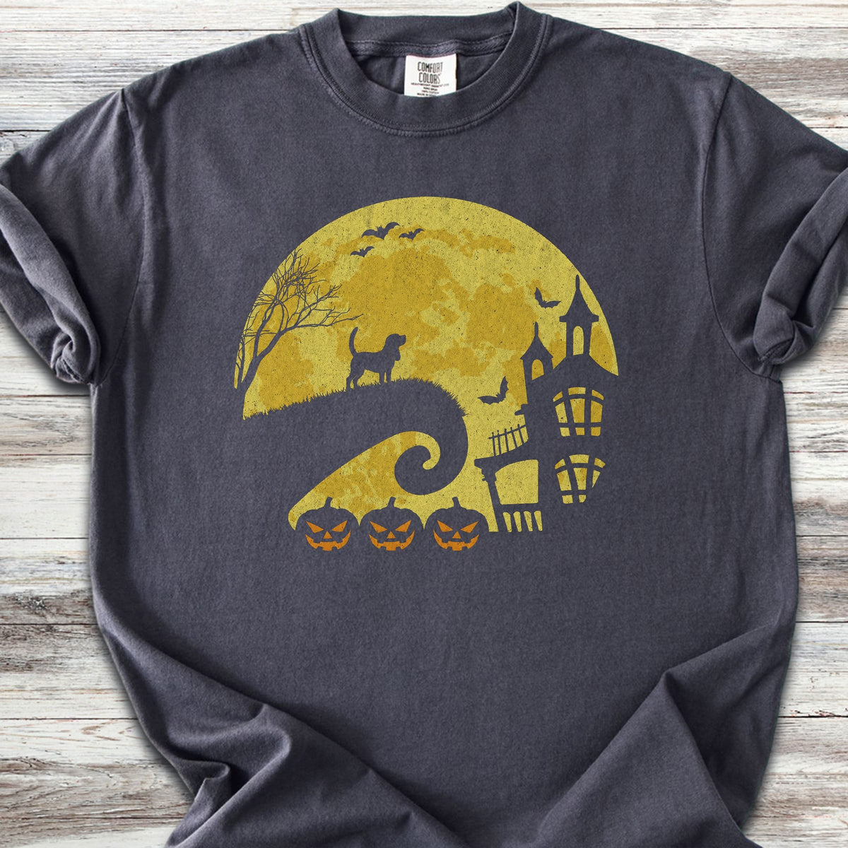 Beagle Halloween Moon - Graphite