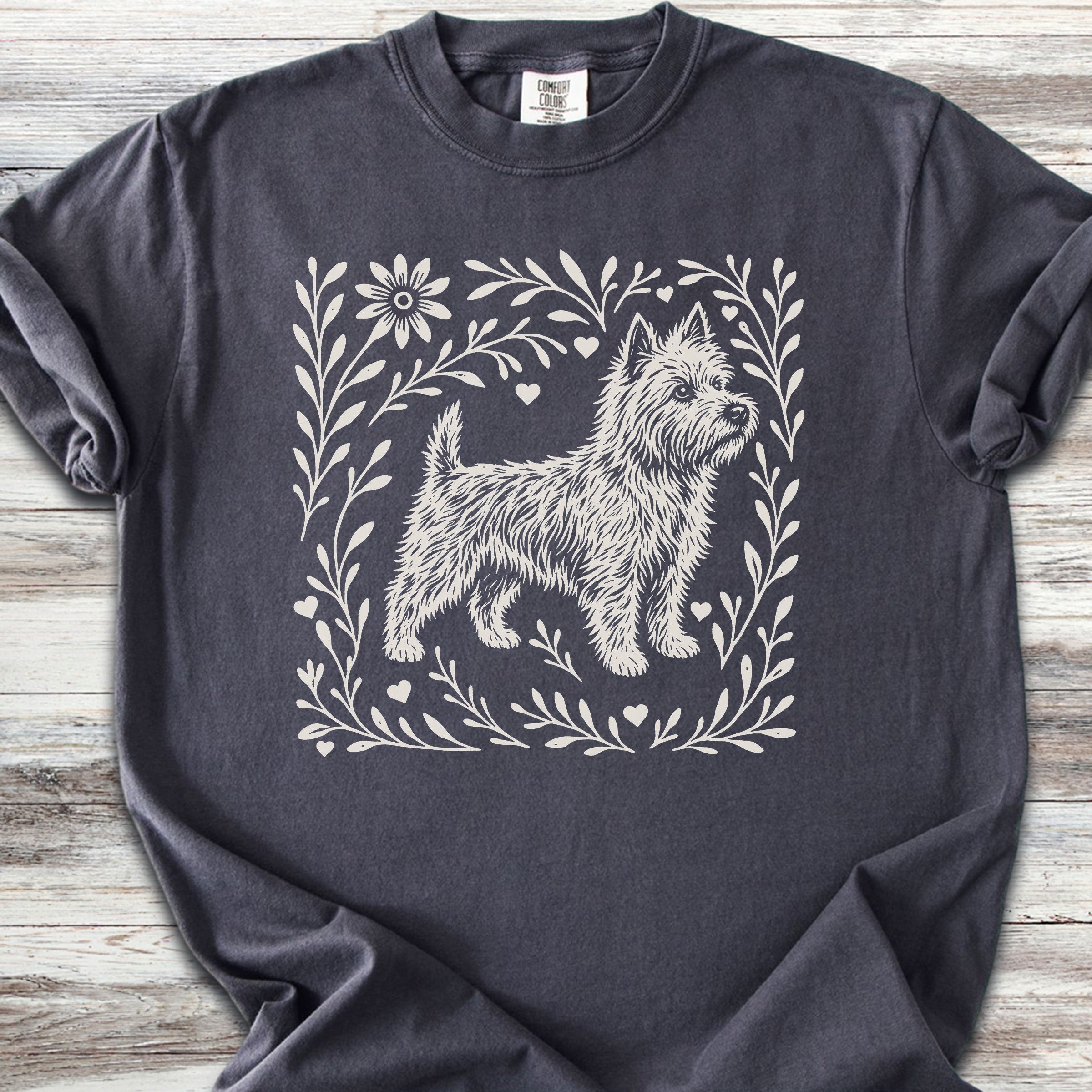 Cairn Terrier Linocut - Graphite