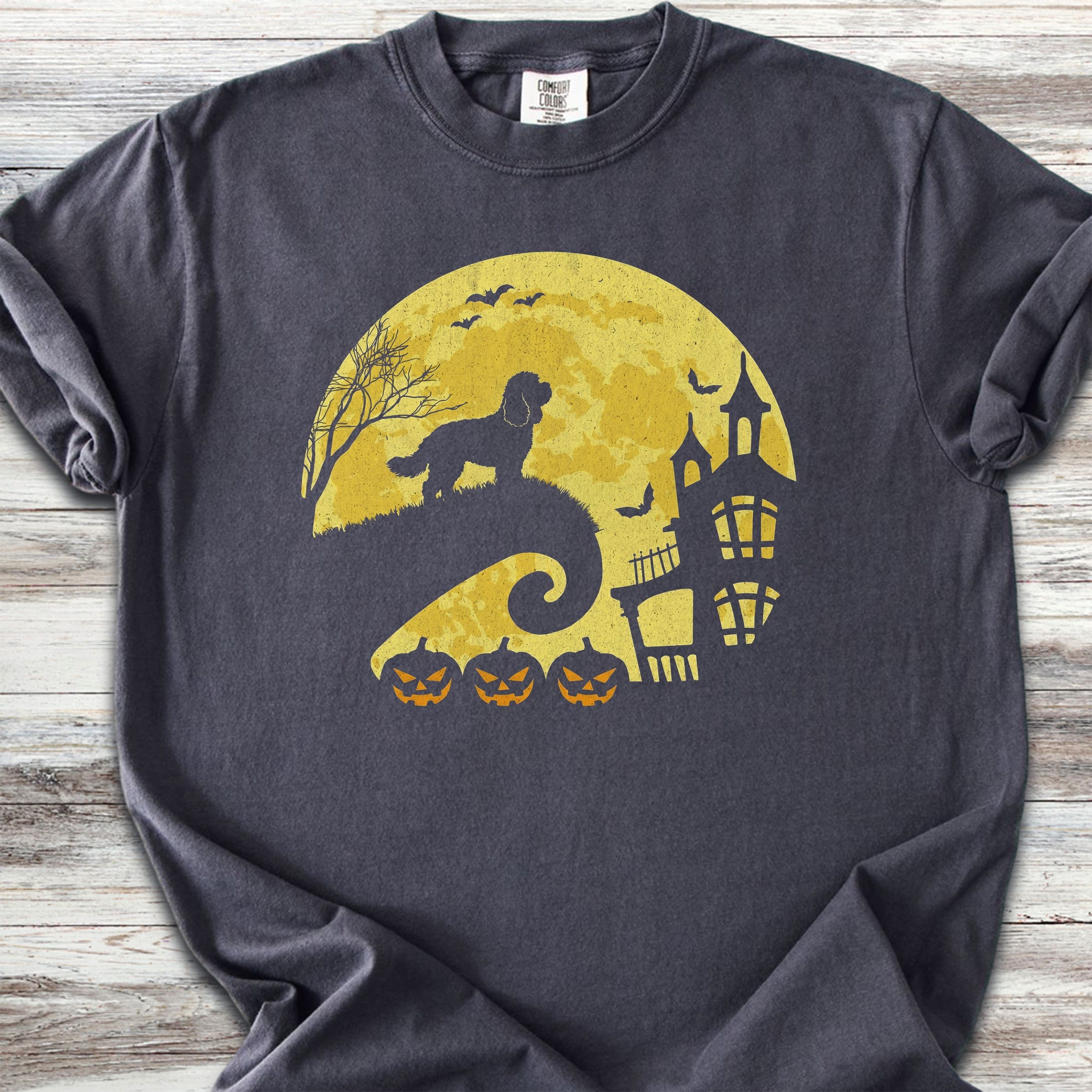 Cockapoo Halloween Moon - Graphite