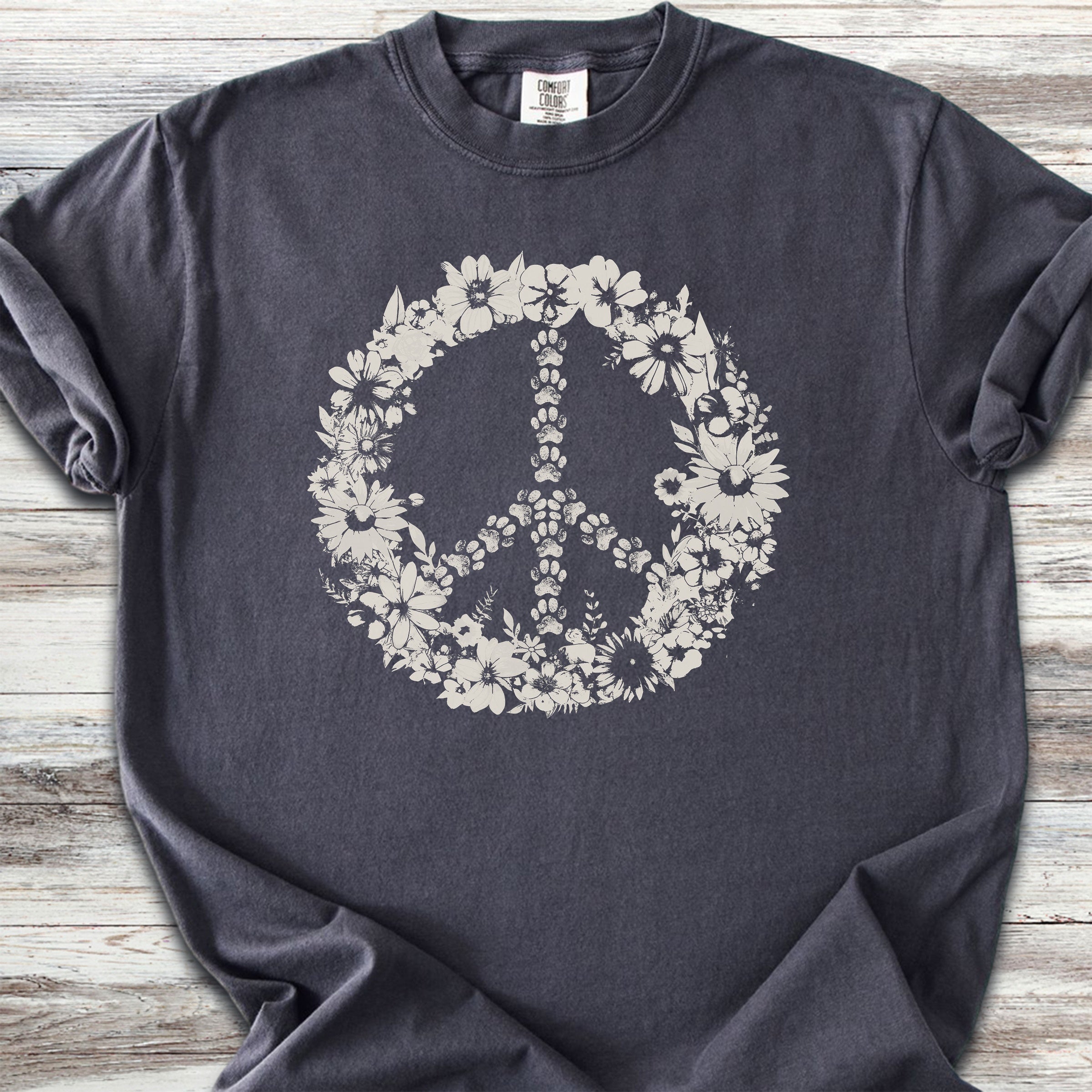 Vintage Floral Peace - Graphite