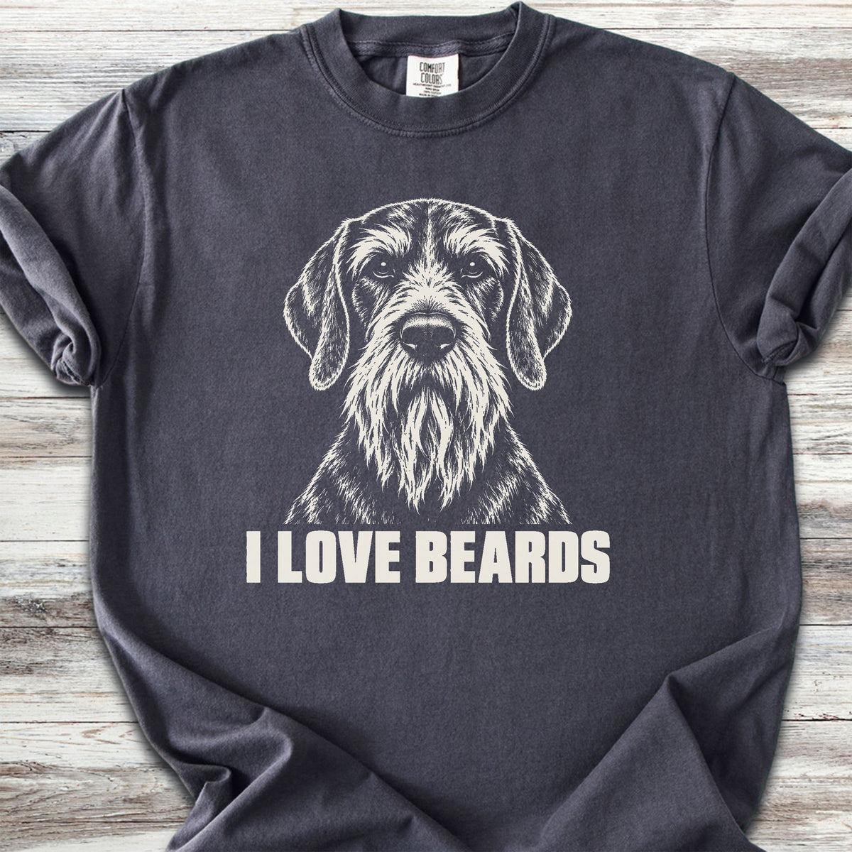 German Wirehaired Pointer I Love Beards - Graphite