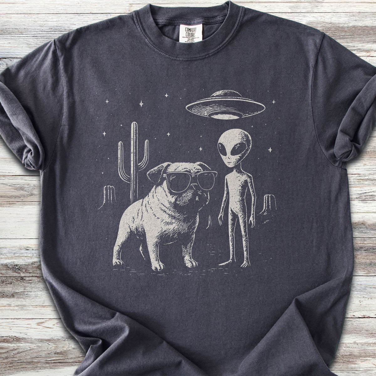 Pug Alien Encounter - Graphite
