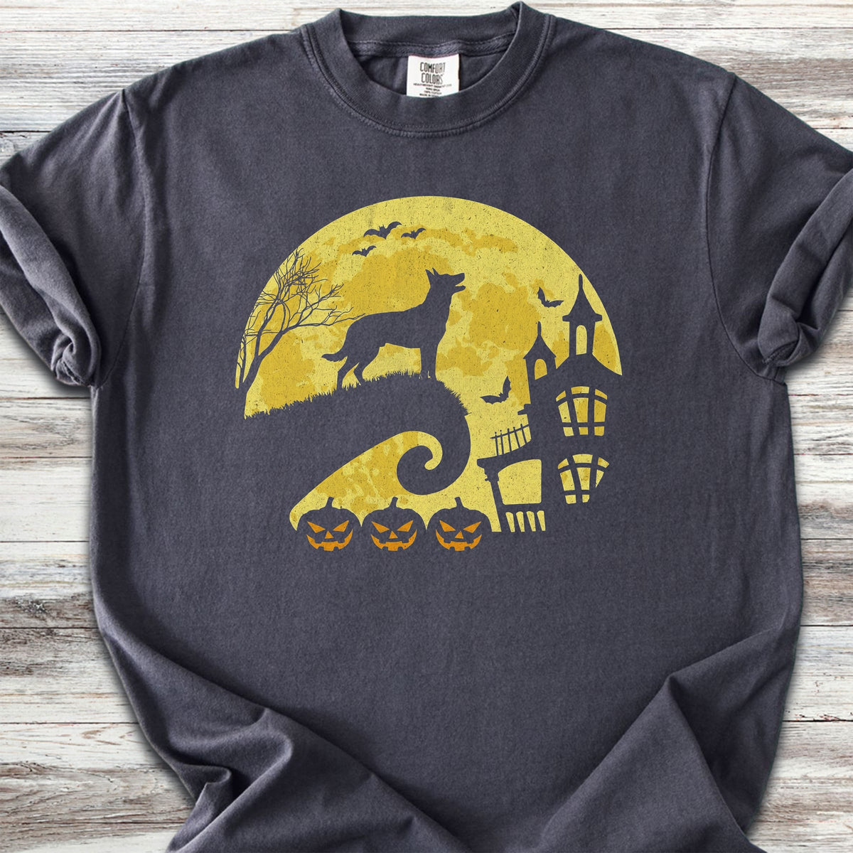 Dutch Shepherd Halloween Moon - Graphite