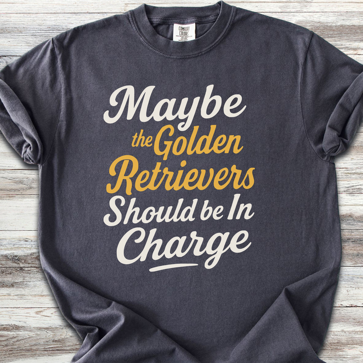 Golden Retriever In Charge - Graphite