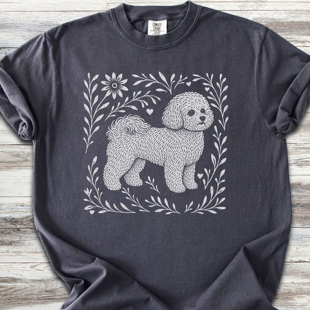 Bichon Frise Linocut - Graphite