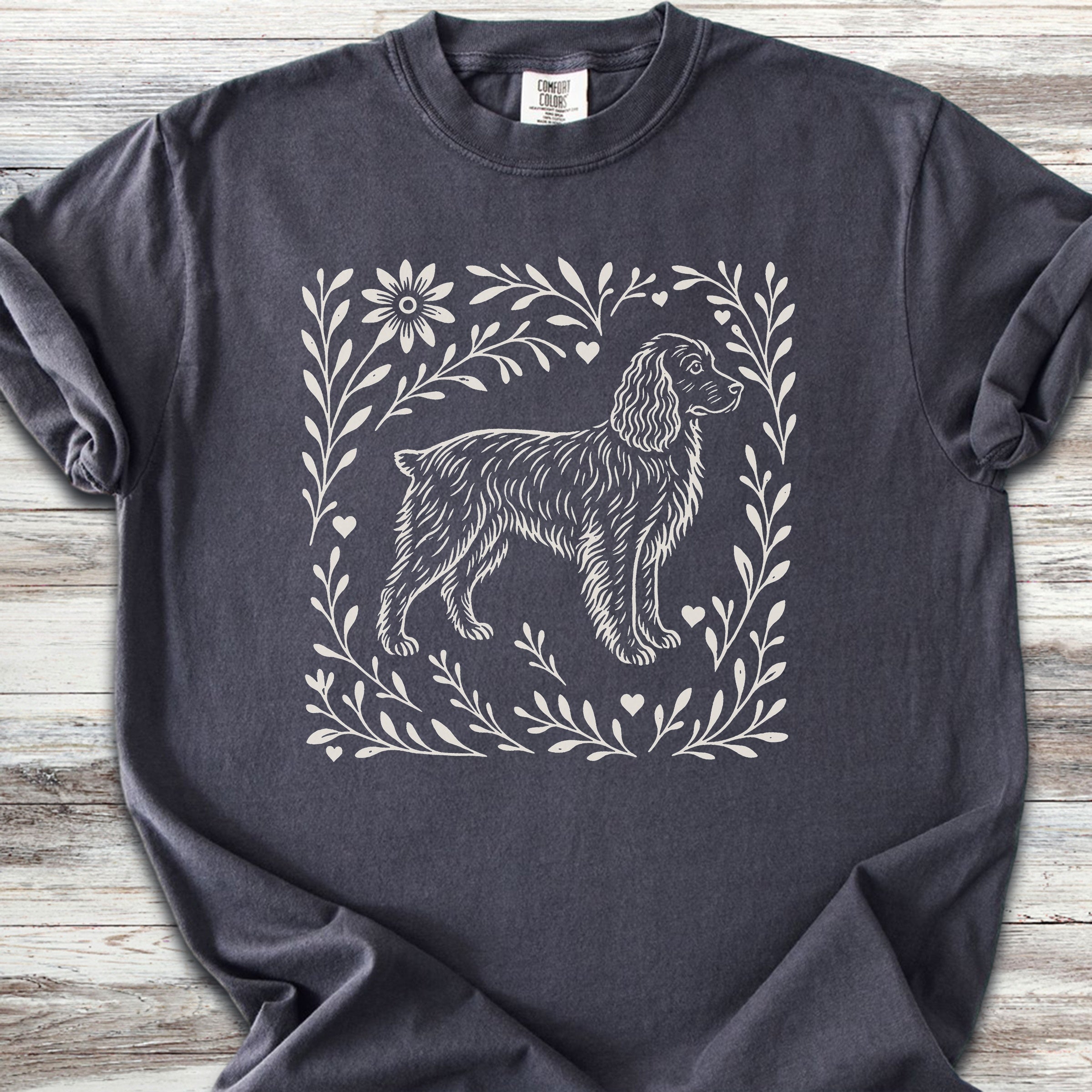 Boykin Spaniel Linocut - Graphite