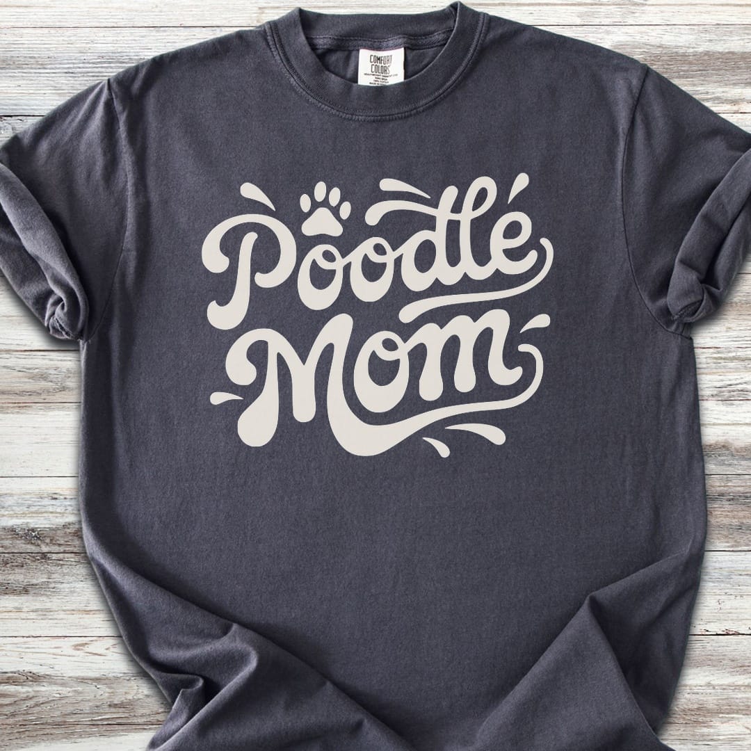 Poodle Groovy Mom - Graphite