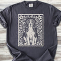 Beagle Folk Art Floral - Graphite