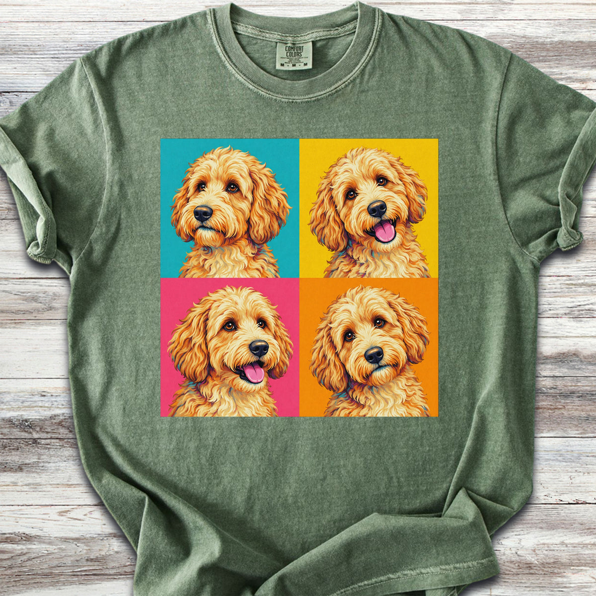 Goldendoodle Pop Art - Moss