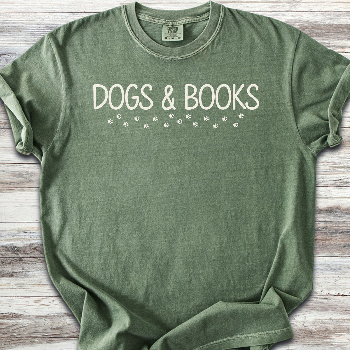 Dogs & Books Paw Prints - Moss