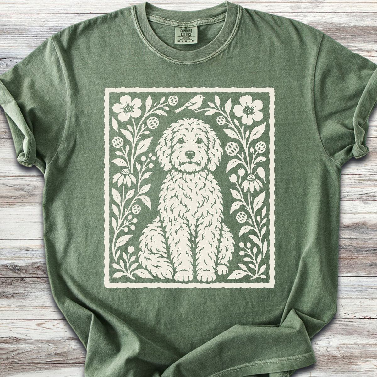 Doodle Folk Art Floral - Moss