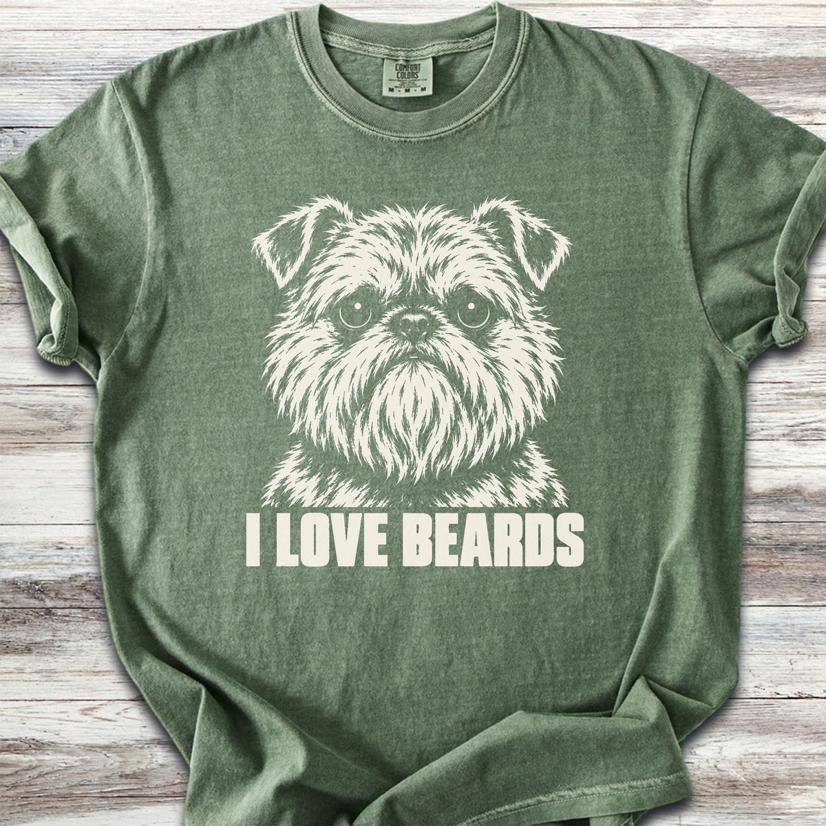 Brussels Griffon I Love Beards - Moss
