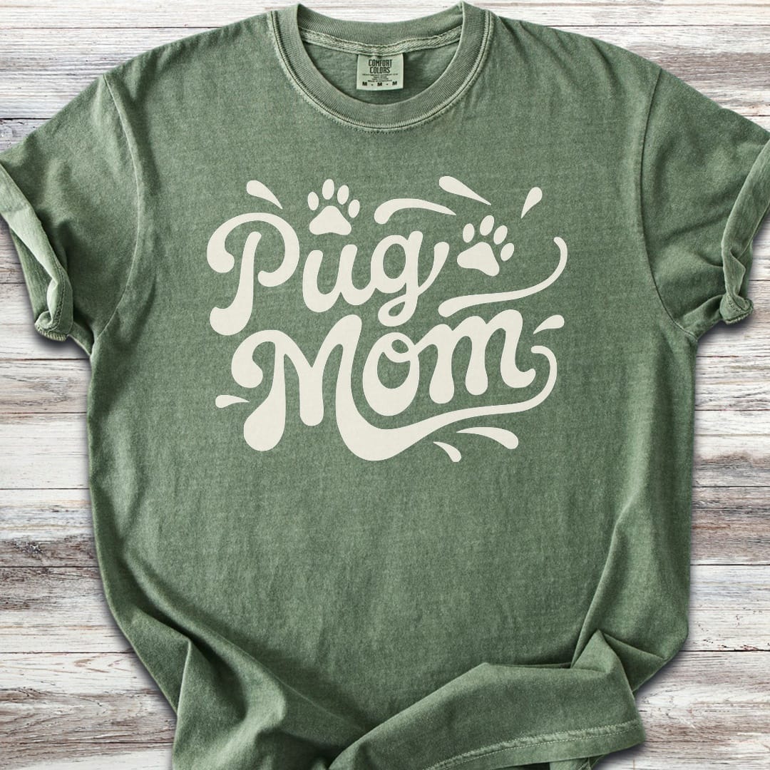 Pug Groovy Mom - Moss